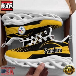 Pittsburgh Steelers Max Soul Sneakers Personalized Name AMCMSS0038