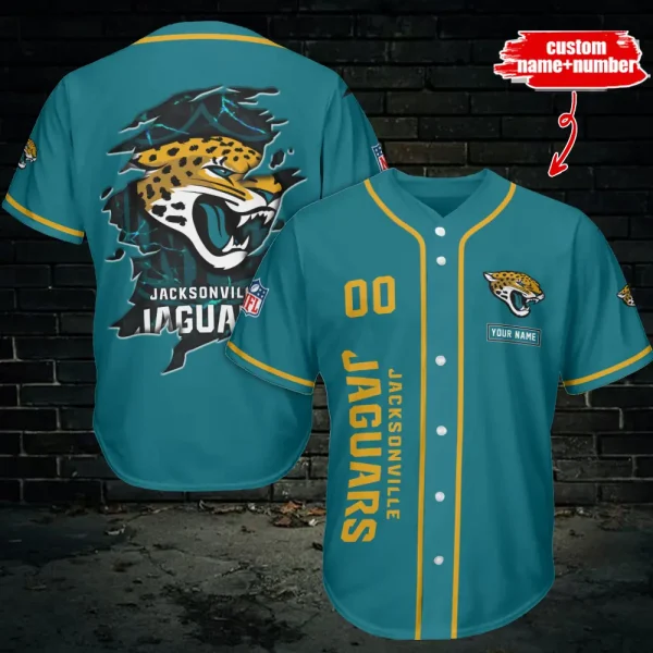 Jacksonville Jaguars Personalized Baseball Jersey AMCBJS516