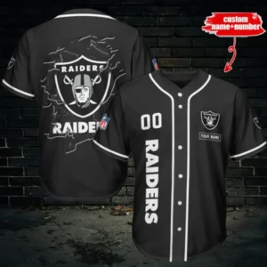 Las Vegas Raiders Personalized Baseball Jersey AMCBJS520