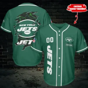New York Jets Personalized Baseball Jersey AMCBJS525