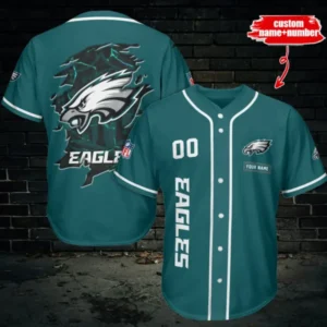 Philadelphia Eagles Personalized Baseball Jersey AMCBJS526