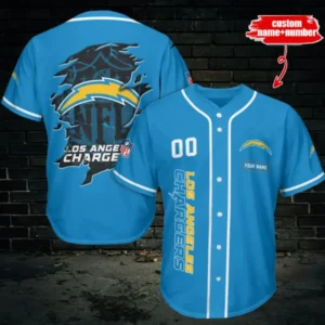 Los Angeles Chargers Personalized Baseball Jersey AMCBJS522