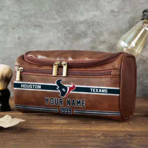 Houston Texans Walsh Travel Leather Toiletry Bag AMCTLB047