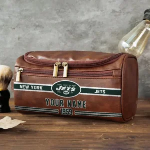 New York Jets Walsh Travel Leather Toiletry Bag AMCTLB043