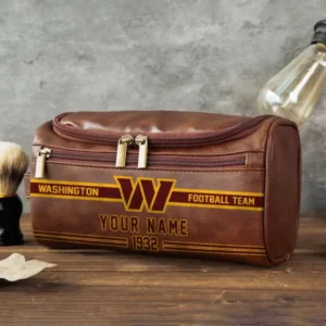 Washington Commanders Walsh Travel Leather Toiletry Bag AMCTLB058