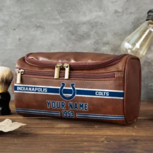 Indianapolis Colts Walsh Travel Leather Toiletry Bag AMCTLB046