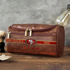 San Francisco 49ers Walsh Travel Leather Toiletry Bag AMCTLB052