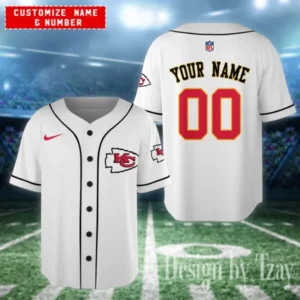 Kansas City Chiefs Personalized Baseball Jersey AMCBJS606