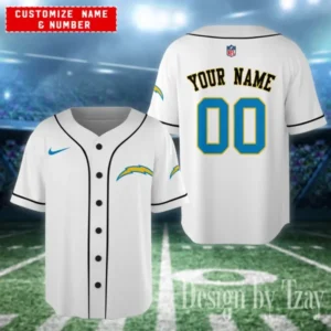 Los Angeles Chargers Personalized Baseball Jersey AMCBJS608