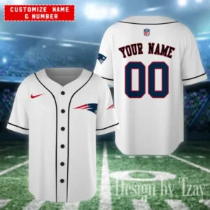 New England Patriots Personalized Baseball Jersey AMCBJS612