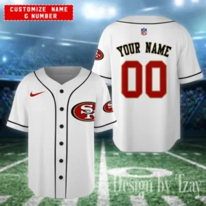 San Francisco 49ers Personalized Baseball Jersey AMCBJS618