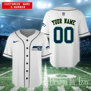 Seattle Seahawks Personalized Baseball Jersey AMCBJS619