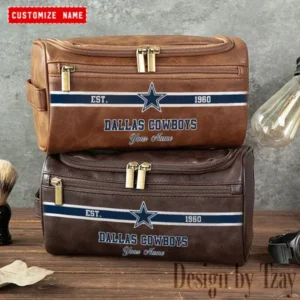 Dallas Cowboys Walsh Travel Leather Toiletry Bag AMCTLB009