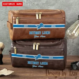 Detroit Lions Walsh Travel Leather Toiletry Bag AMCTLB011
