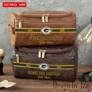 Green Bay Packers Walsh Travel Leather Toiletry Bag AMCTLB012