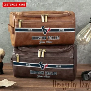 Houston Texans Walsh Travel Leather Toiletry Bag AMCTLB013