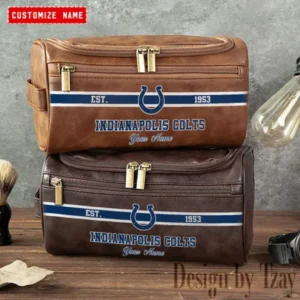 Indianapolis Colts Walsh Travel Leather Toiletry Bag AMCTLB014