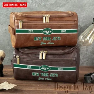 New York Jets Walsh Travel Leather Toiletry Bag AMCTLB025