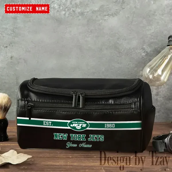 New York Jets Walsh Travel Leather Toiletry Bag AMCTLB025 - Image 2