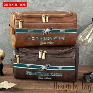 Philadelphia Eagles Walsh Travel Leather Toiletry Bag AMCTLB026
