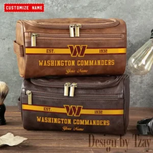 Washington Commanders Walsh Travel Leather Toiletry Bag AMCTLB032