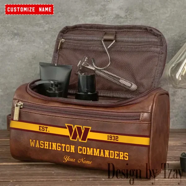 Washington Commanders Walsh Travel Leather Toiletry Bag AMCTLB032 - Image 3