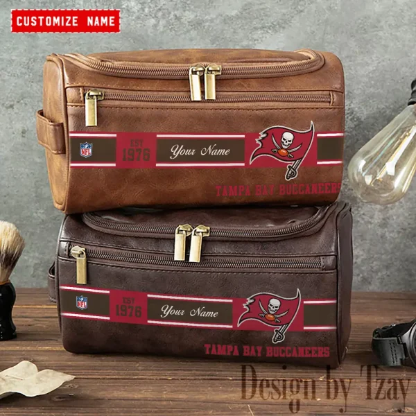 Tampa Bay Buccaneers Walsh Travel Leather Toiletry Bag AMCTLB035