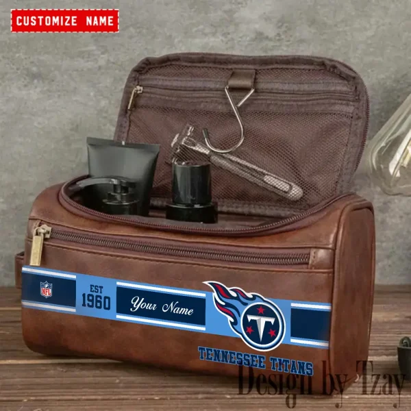 Tennessee Titans Walsh Travel Leather Toiletry Bag AMCTLB036 - Image 2