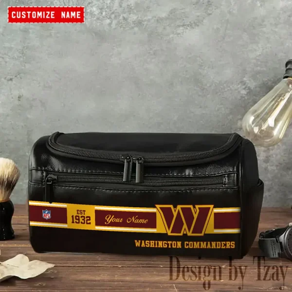 Washington Commanders Walsh Travel Leather Toiletry Bag AMCTLB037 - Image 2