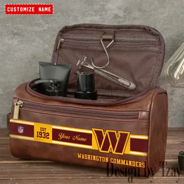Washington Commanders Walsh Travel Leather Toiletry Bag AMCTLB037 - Image 3