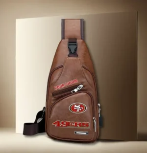 San Francisco 49ers Personalized Leather Sling Bag