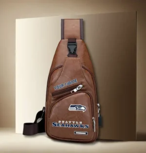 Seattle Seahawks Personalized Leather Sling Bag
