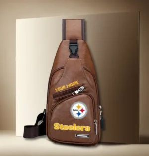 Pittsburgh Steelers Personalized Leather Sling Bag