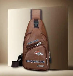 Denver Broncos Personalized Leather Sling Bag