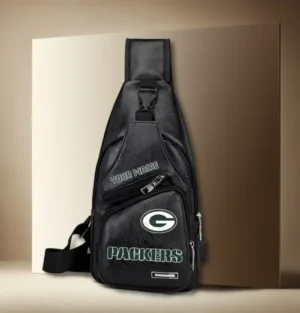 Green Bay Packers Personalized Leather Sling Bag