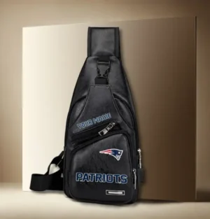 New England Patriots Personalized Leather Sling Bag