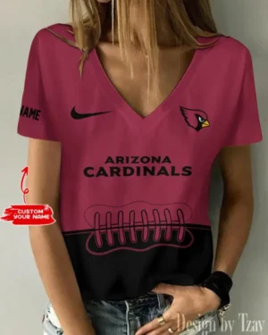 Arizona Cardinals Summer New Women V-neck T-Shirt Trending 2025 AMCWTS804