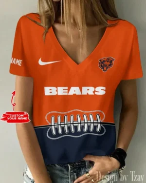 Chicago Bears Summer New Women V-neck T-Shirt Trending 2025 AMCWTS809