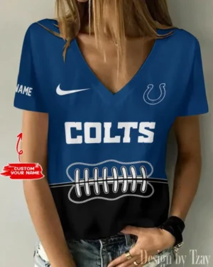 Indianapolis Colts Summer New Women V-neck T-Shirt Trending 2025 AMCWTS817