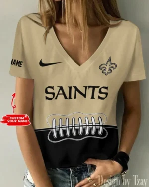 New Orleans Saints Summer New Women V-neck T-Shirt Trending 2025 AMCWTS826