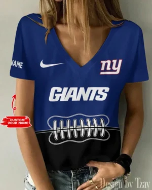 New York Giants Summer New Women V-neck T-Shirt Trending 2025 AMCWTS827