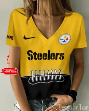 Pittsburgh Steelers Summer New Women V-neck T-Shirt Trending 2025 AMCWTS830