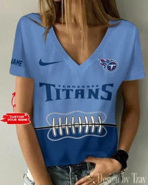 Tennessee Titans Summer New Women V-neck T-Shirt Trending 2025 AMCWTS834