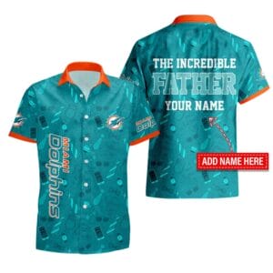 Miami Dolphins Personalized Button Shirt Father's Day New AMCBTS000010