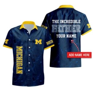 Michigan Wolverines Personalized Button Shirt Father's Day New AMCBTS000002