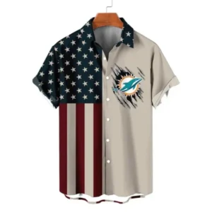 Miami Dolphins Classic Retro Mascot Line Hawaiian Shirt AMCHWS00008