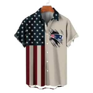 New England Patriots Classic Retro Mascot Line Hawaiian Shirt AMCHWS00037