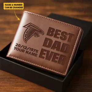 Atlanta Falcons Best Dad Ever Men Wallet Custom Any Name And Date Gift For Father’s Day AMC2DMW00010