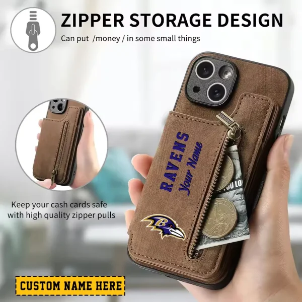 Baltimore Ravens Zipper Cards Solt Wallet Leather Case New 2025 AMCWLPC00019 - Image 2