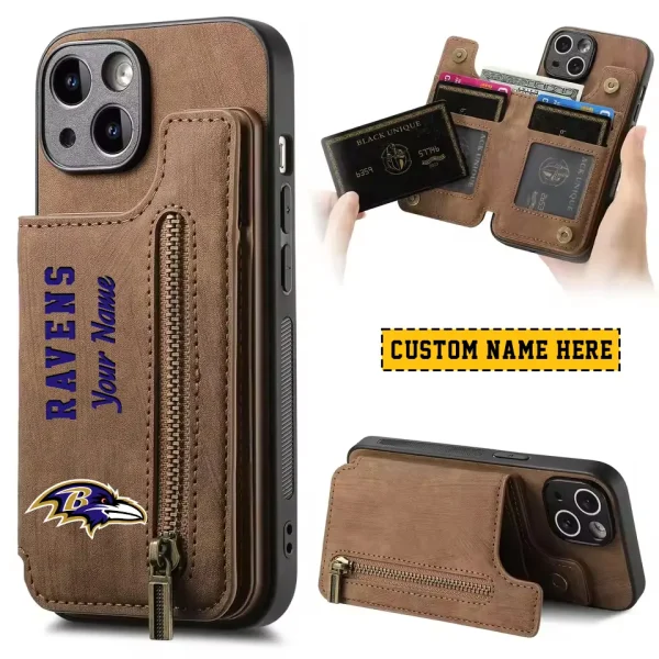 Baltimore Ravens Zipper Cards Solt Wallet Leather Case New 2025 AMCWLPC00019